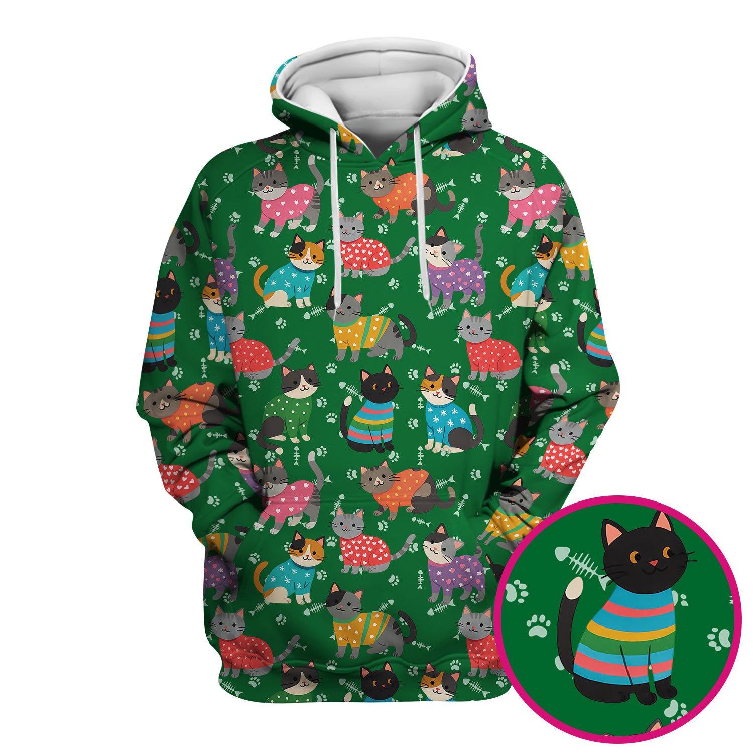 Cute Cat Nurse Scrub Top Multi Color - Funny Kitty Print Scrub Shirt for Women - Colorful Nursing Work Shirt with Pockets