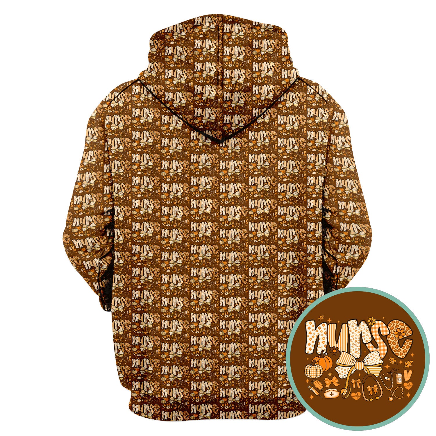 Fall Pumpkin and Bow Nurse Shirt - Autumn Medical Scrubs - Thanksgiving Nurse Gift for RN CNA LPN