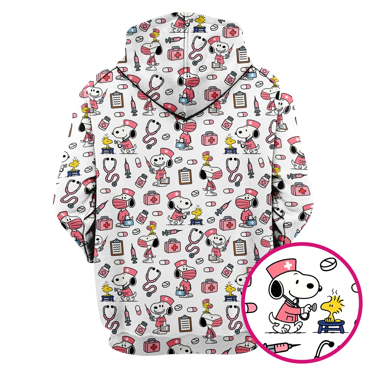 Custom Scrub Top for Nurses - Funny Snoopy Medical Scrub Shirt Multi Color - Cute Nursing Scrub Shirt with Handy Pockets