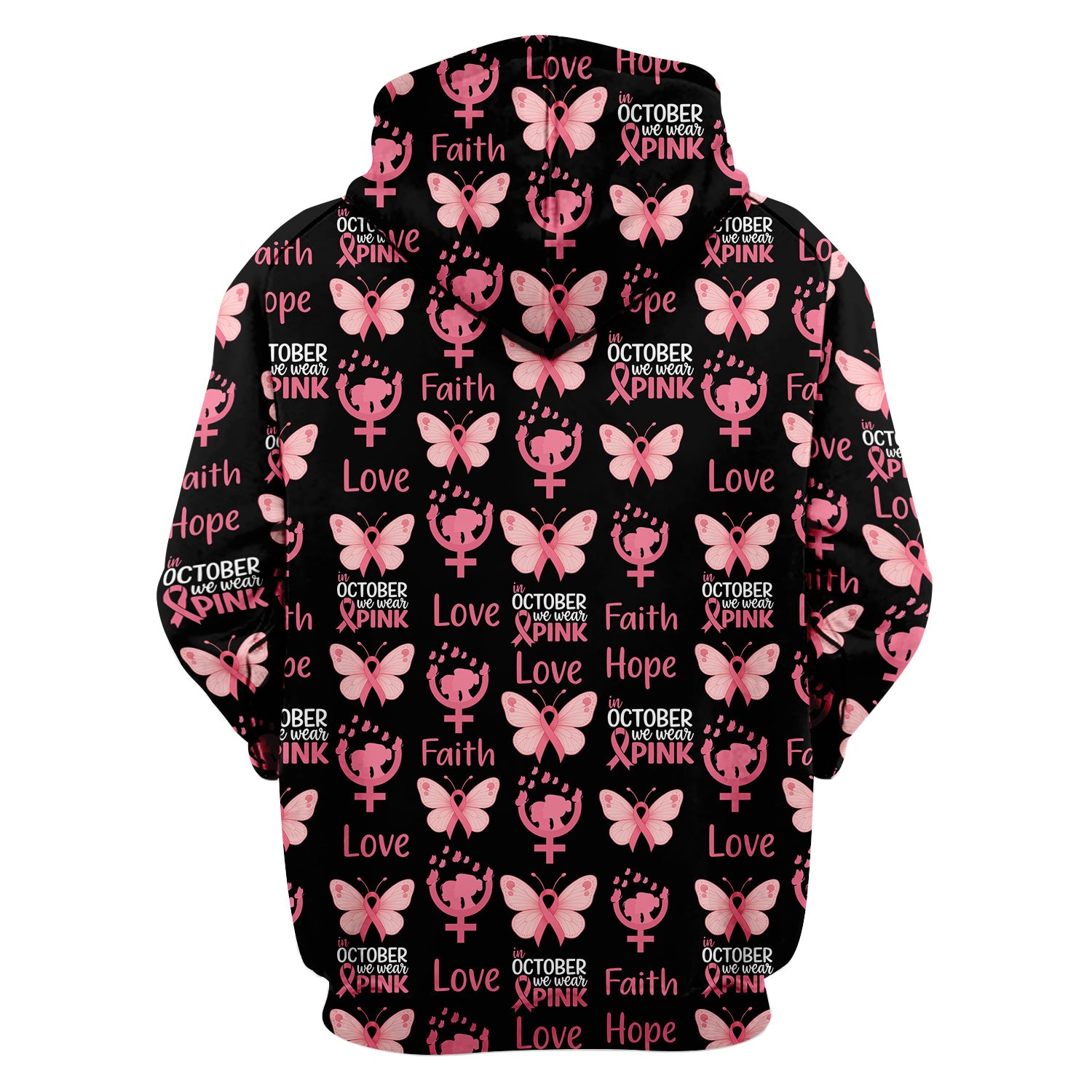 Breast Cancer Awareness Nurse Scrub Top - Faith Hope Love & Pink Ribbon Butterfly Design - October Gift for RN LPN CNA