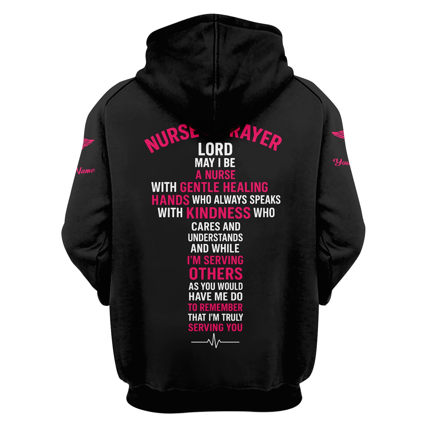 Personalized Nurse Prayer Quote Scrub Top - Custom Cross & Stethoscope Design - RN LPN CNA Healthcare Workers Gift