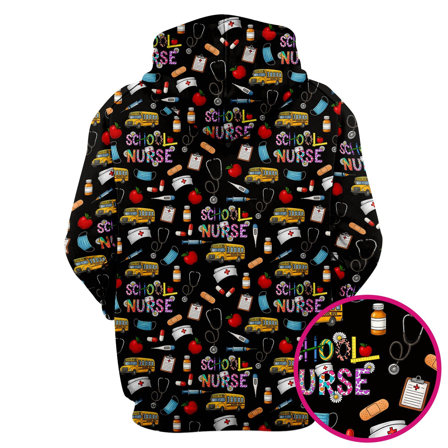 Funny School Nurse Life Scrub - School Nurse Quote & Cute Medical Icons Graphic - Gift for Women RN LPN