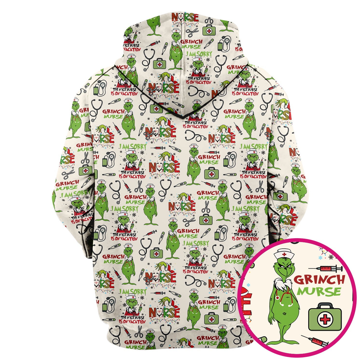 Personalized Funny Grinch Nurse Scrub Top - Christmas Medical Uniform for Nurse - Holiday RN LPN CNA Gift