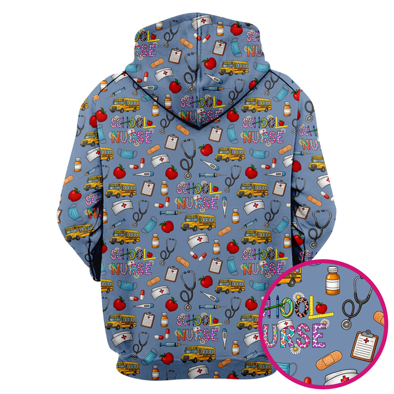 Funny School Nurse Life Scrub - School Nurse Quote & Cute Medical Icons Graphic - Gift for Women RN LPN