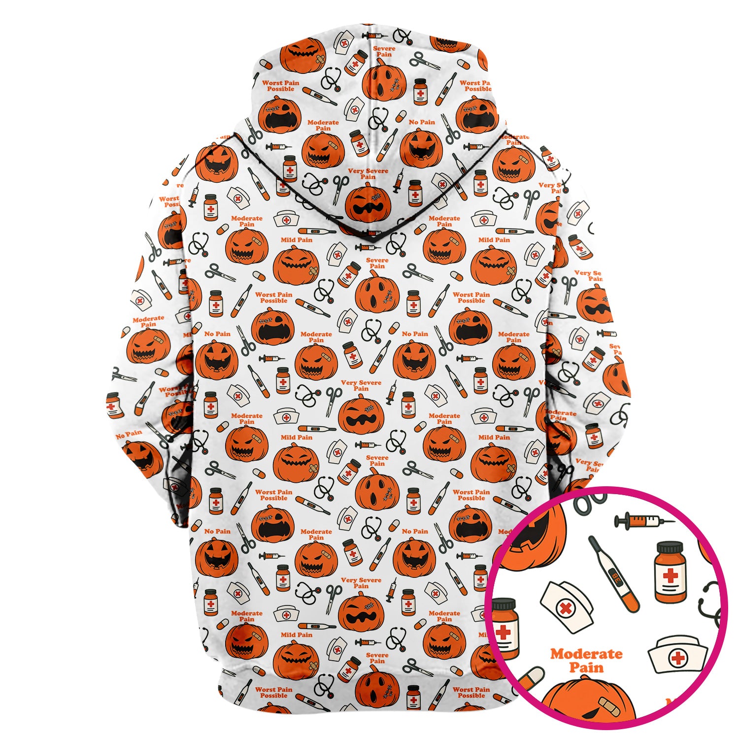 Halloween Nurse Scrub Top - Pumpkin Pain Scale Medical Shirt - Spooky Gift for RN LPN CNA