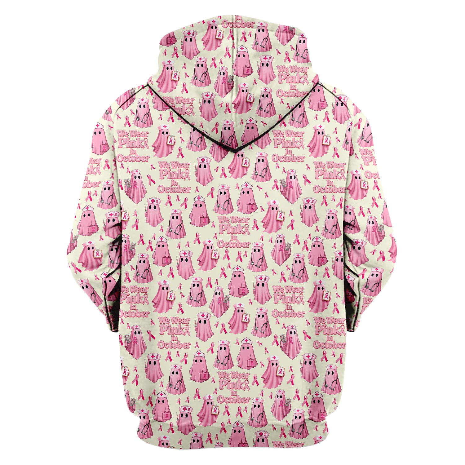 Halloween Breast Cancer Awareness Scrub - We Wear Pink In October & Ghost Nurse Design - October Gift for RN LPN CNA