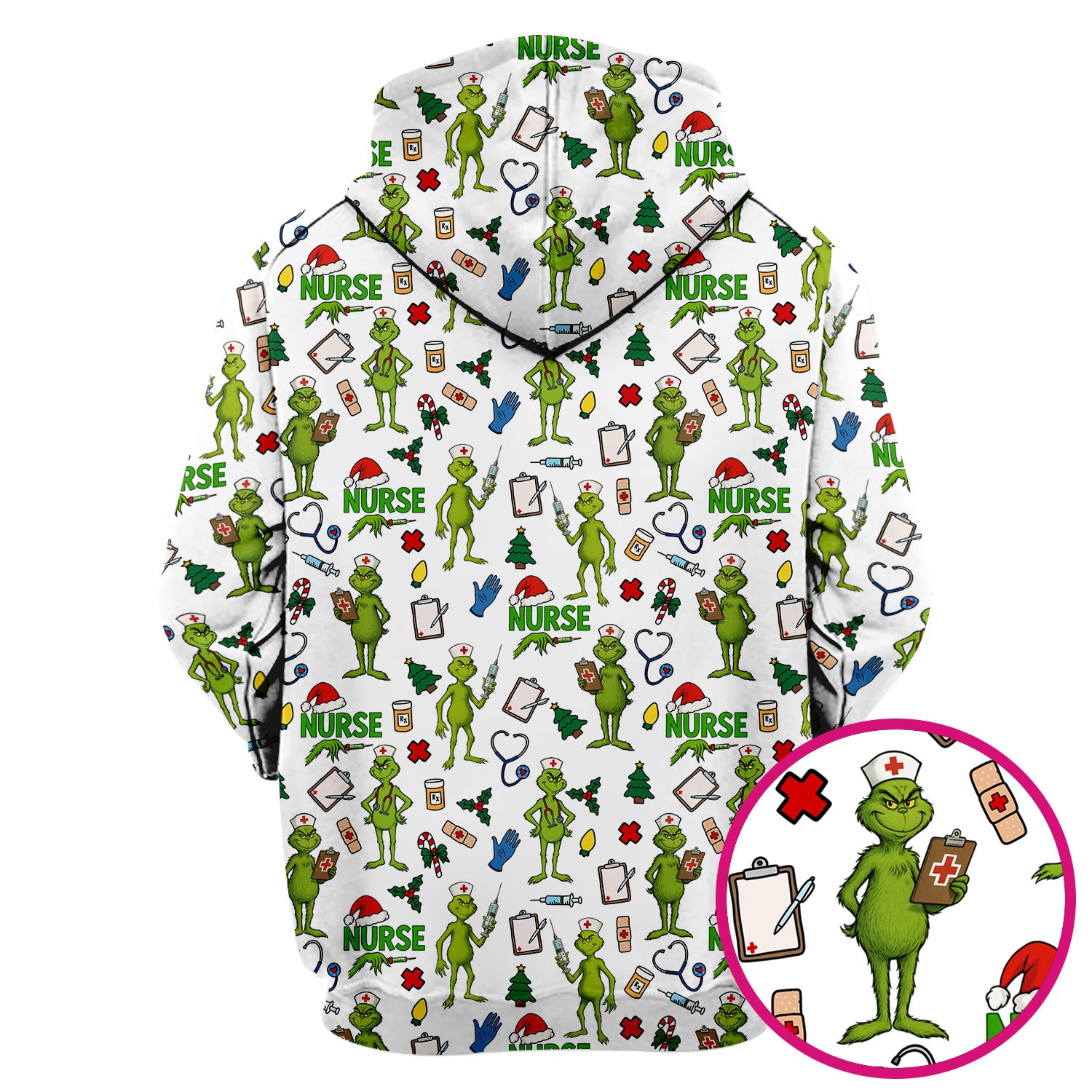Christmas Grinch Scrub Top - Funny Nurse Medical Uniform Shirt - Multiple Color Options CNA RN LPN Gift