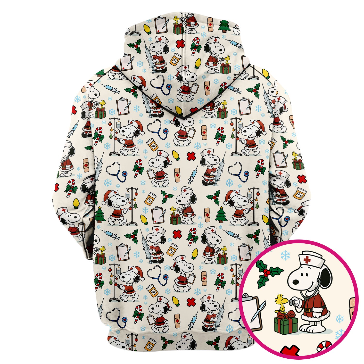 Snoopy Christmas Nurse Scrub Shirt - Cute Holiday Scrub Top Multi Colors - Funny Nursing Work Shirt with Pockets