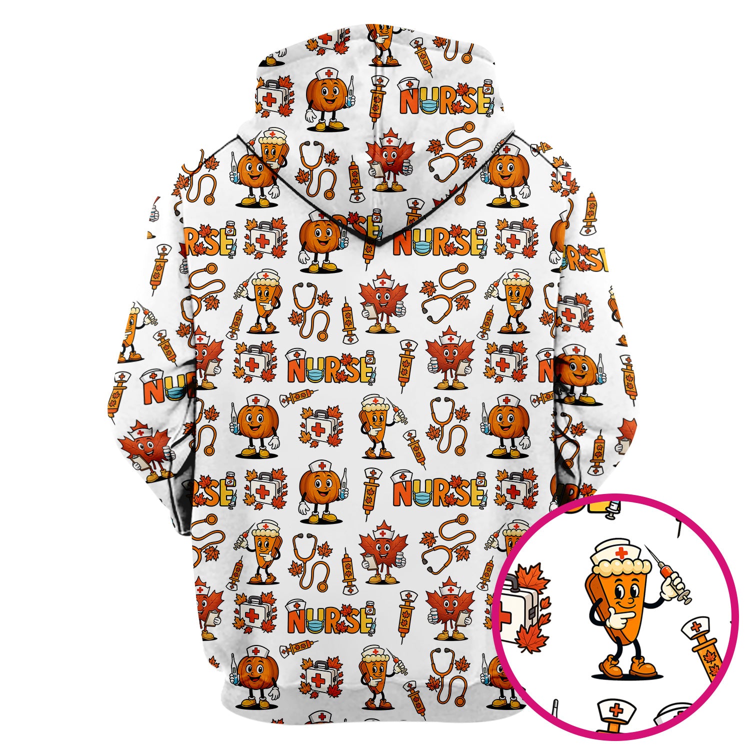 Pumpkin Nurse Scrubs Top for Women - Cute Halloween Nursing Shirt - Funny Fall Scrub Top for Nurses and Medical Workers