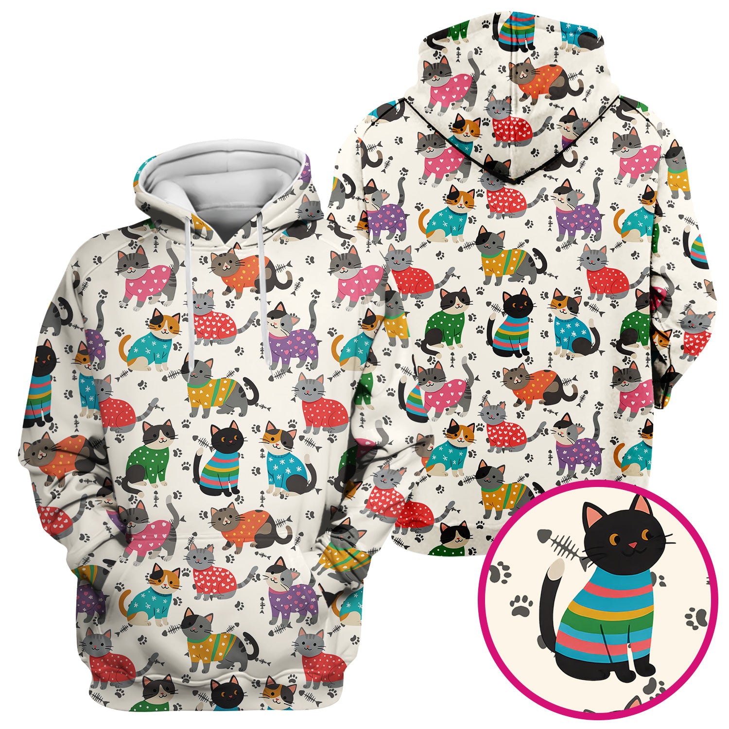 Cute Cat Nurse Scrub Top Multi Color - Funny Kitty Print Scrub Shirt for Women - Colorful Nursing Work Shirt with Pockets