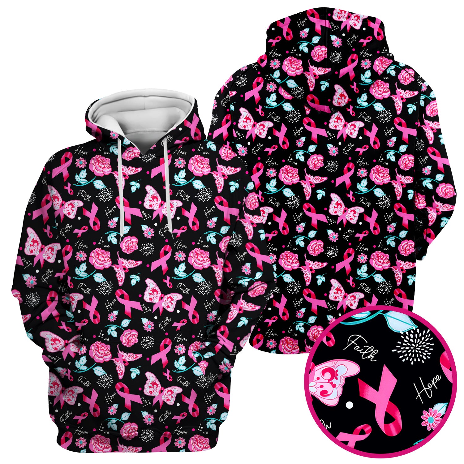 Breast Cancer Awareness Scrub Top - Pink Ribbon Nurse Shirt with Flowers - Gift for Women RN CNA LPN