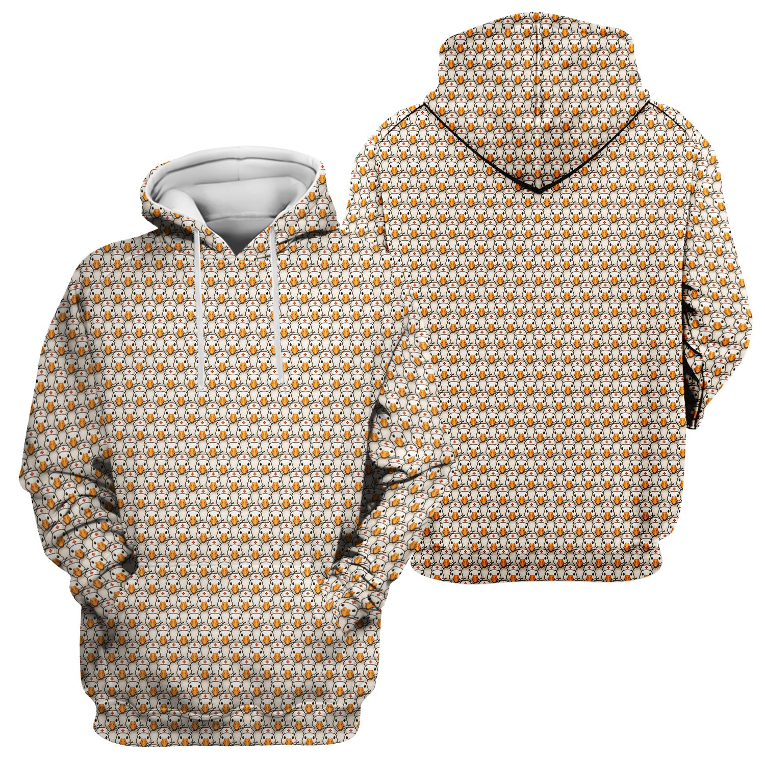 Funny Nurse Shirt With Duck Pattern - Cartoon Animal Nursing Design  - Gift for Healthcare Workers RN LPN