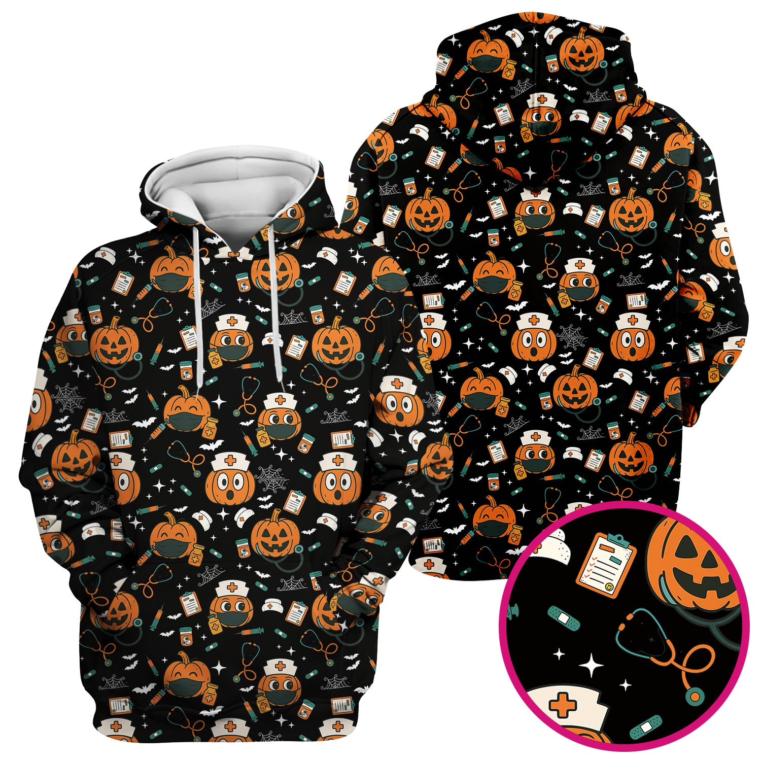 Halloween Nurse Scrub Top - Cute Holiday Scrub for Nurse - Spooky Halloween Gift for CNA RN LPN