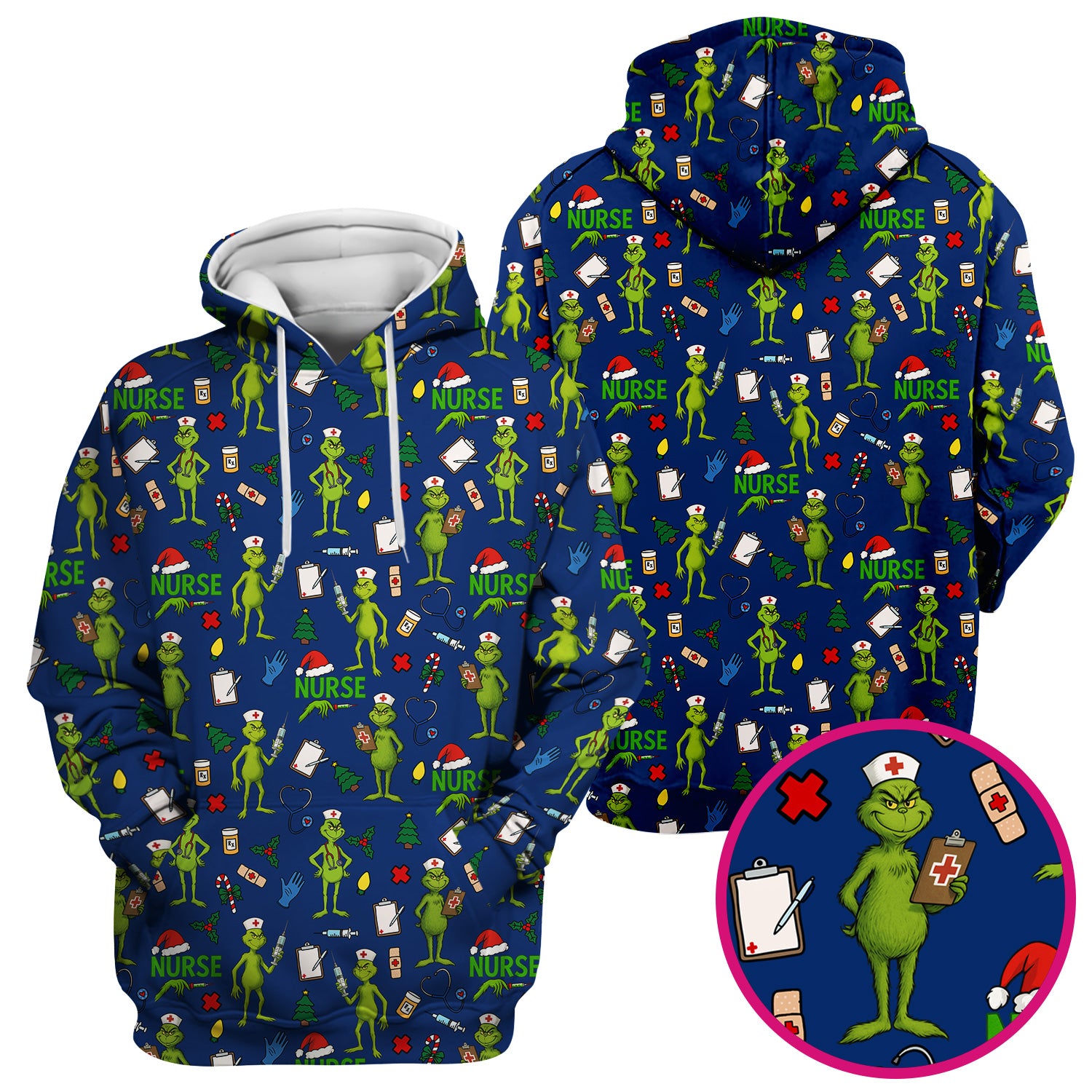 Funny Grinch Nurse Scrub Top - Christmas Holiday Medical Shirt - Multiple Color Options CNA RN LPN Gift