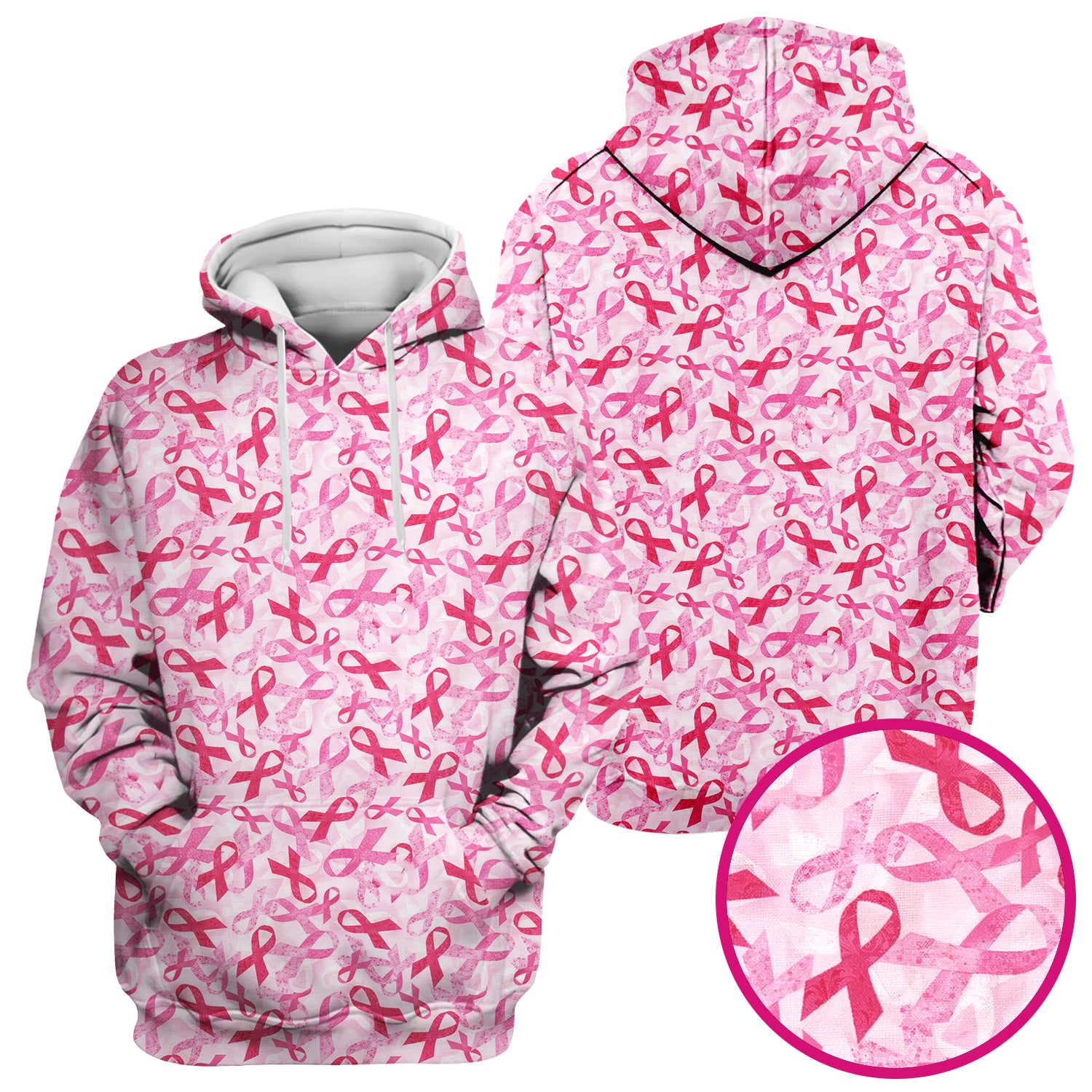 Breast Cancer Awareness Scrub Top - Pink Ribbon Nurse Shirt All Over Print - RN CNA LPN Gift