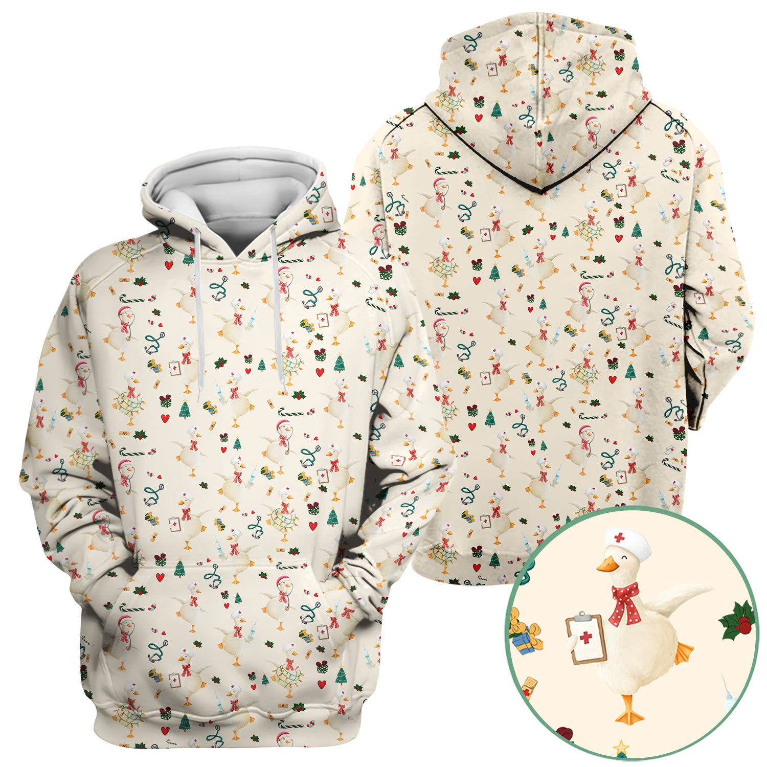 Christmas Goose Nurse Scrub - Funny Holiday RN Shirt - Cute Medical Staff Xmas Top - Nursing Student Gift