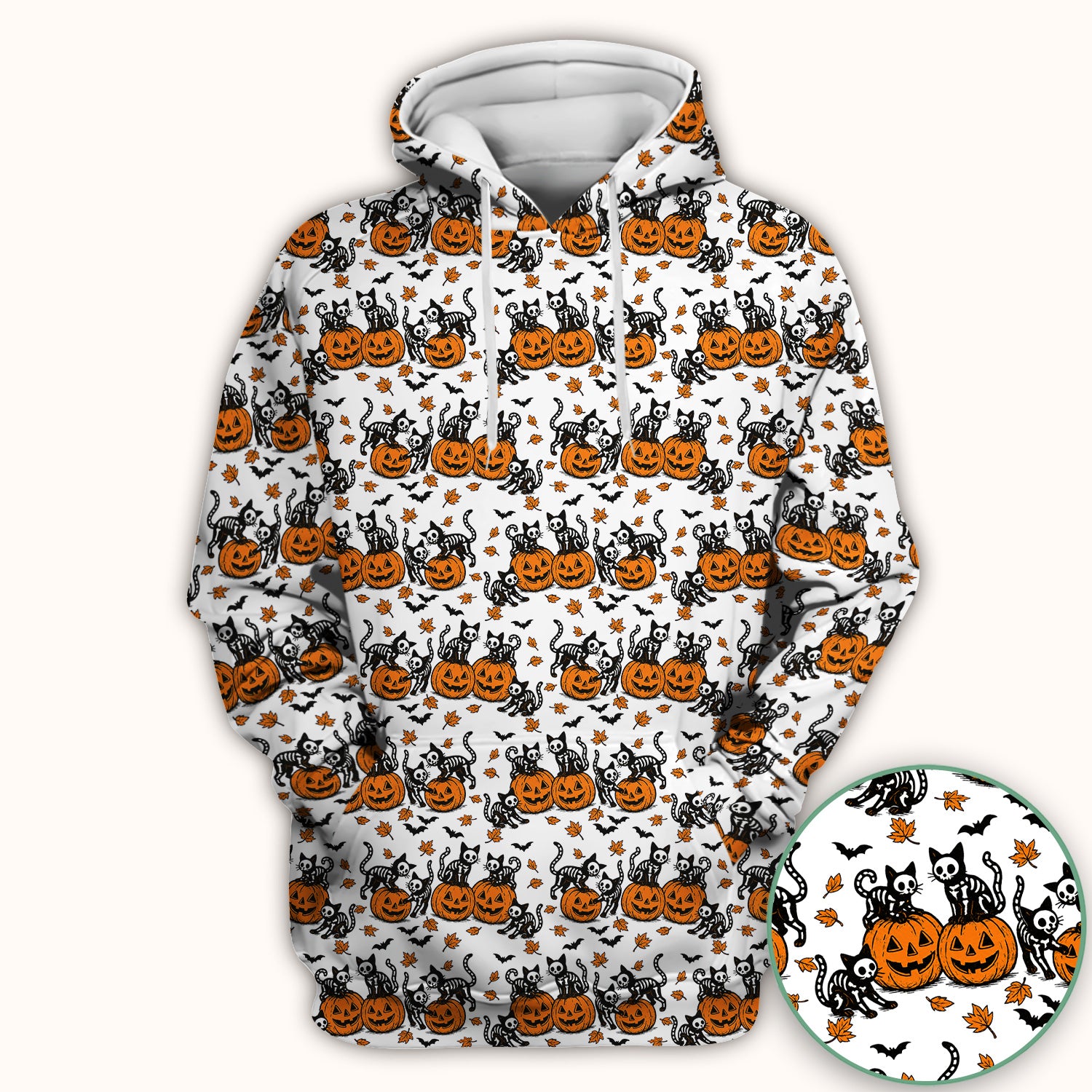 Halloween Skeleton Cat Print Scrub Top, Comfortable Scrubs for Nurses
