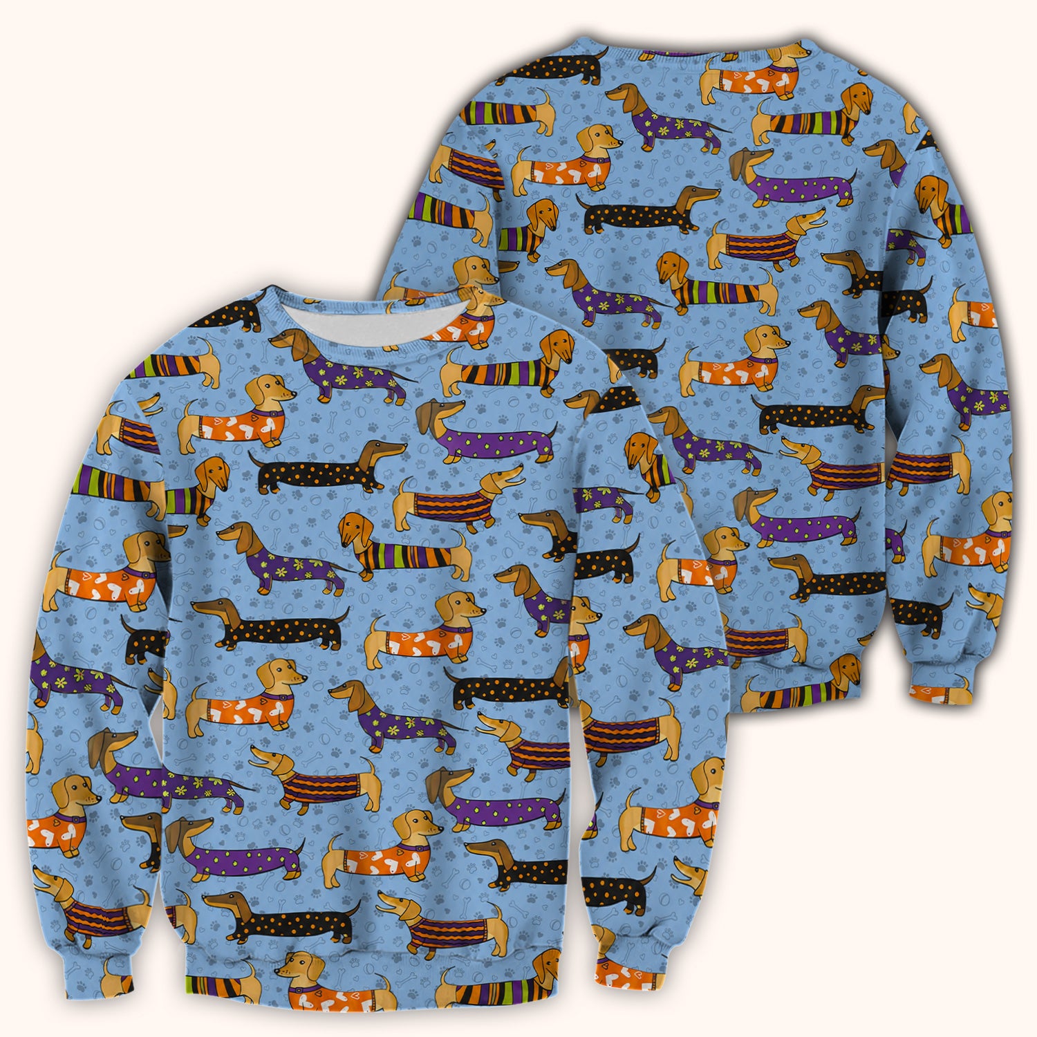 Dachshund with Dog Lover Paw Print Scrub Top, Comfortable Scrubs for Nurses