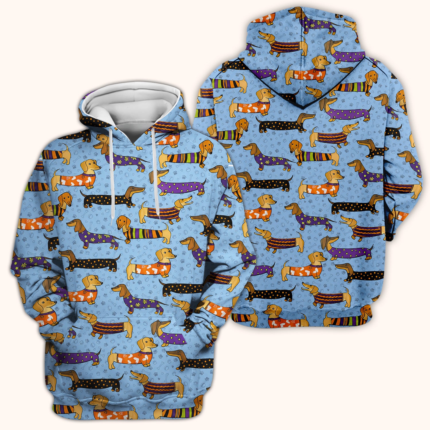Dachshund with Dog Lover Paw Print Scrub Top, Comfortable Scrubs for Nurses