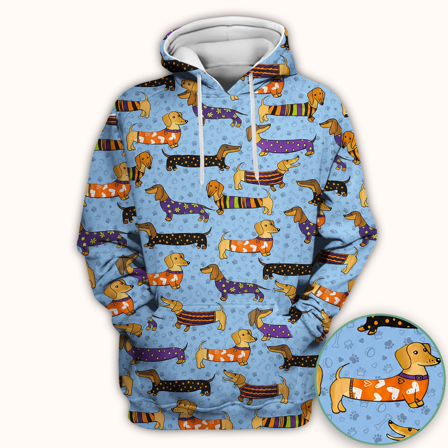 Dachshund with Dog Lover Paw Print Scrub Top, Comfortable Scrubs for Nurses