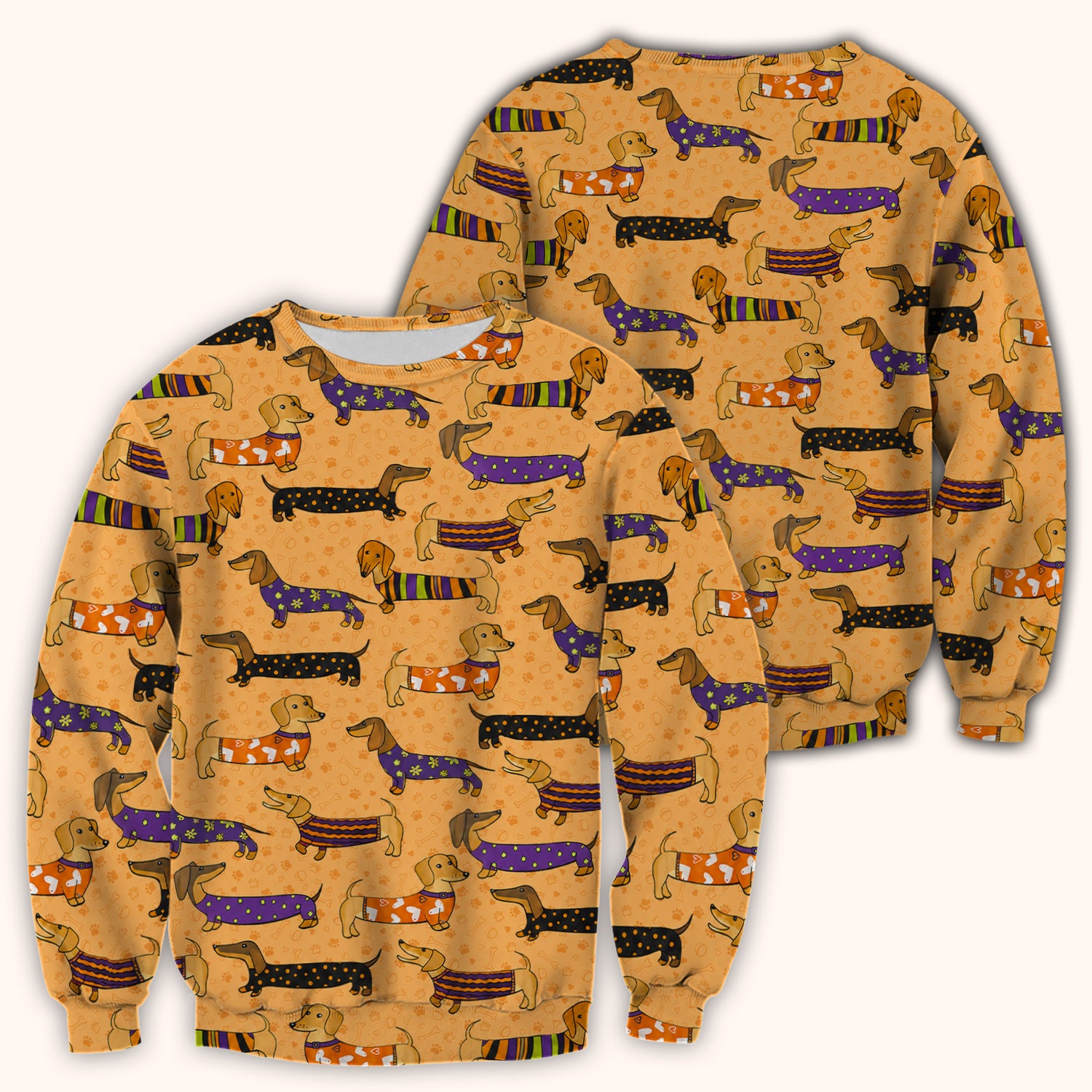 Dachshund with Dog Lover Paw Print Scrub Top, Comfortable Scrubs for Nurses