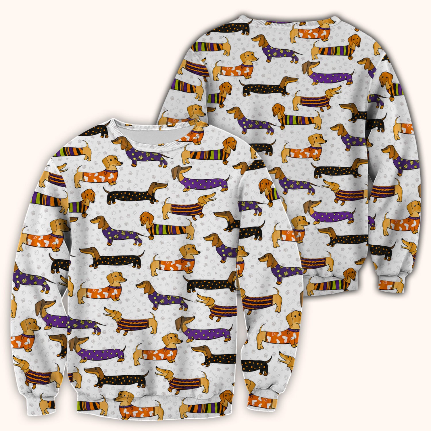 Dachshund with Dog Lover Paw Print Scrub Top, Comfortable Scrubs for Nurses