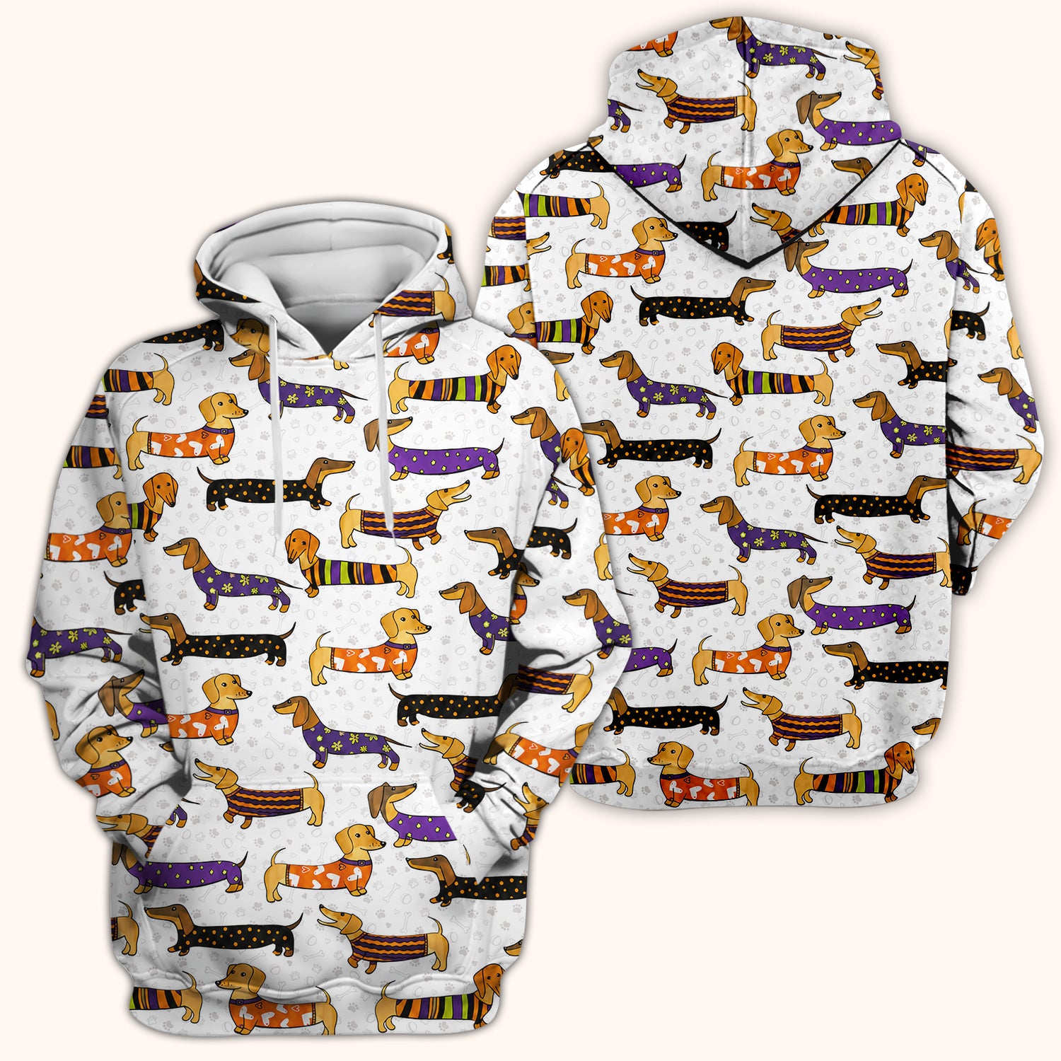 Dachshund with Dog Lover Paw Print Scrub Top, Comfortable Scrubs for Nurses