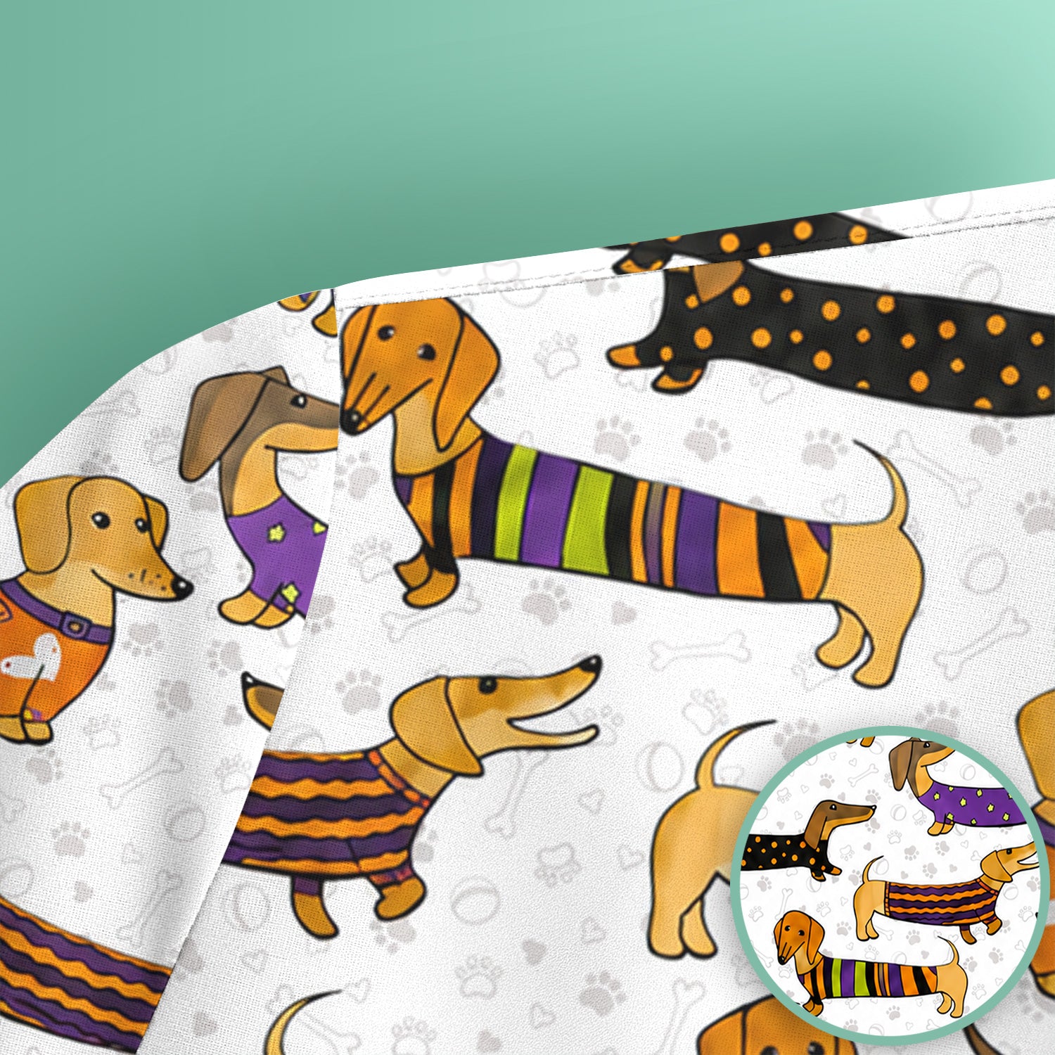 Dachshund with Dog Lover Paw Print Scrub Top, Comfortable Scrubs for Nurses