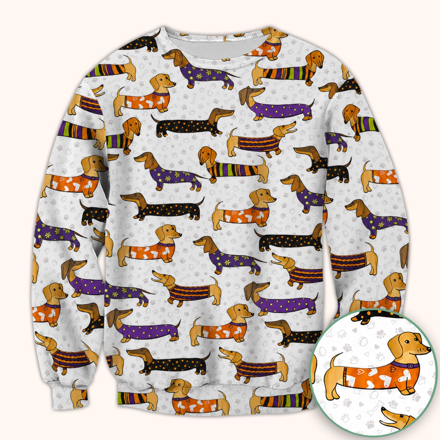 Dachshund with Dog Lover Paw Print Scrub Top, Comfortable Scrubs for Nurses