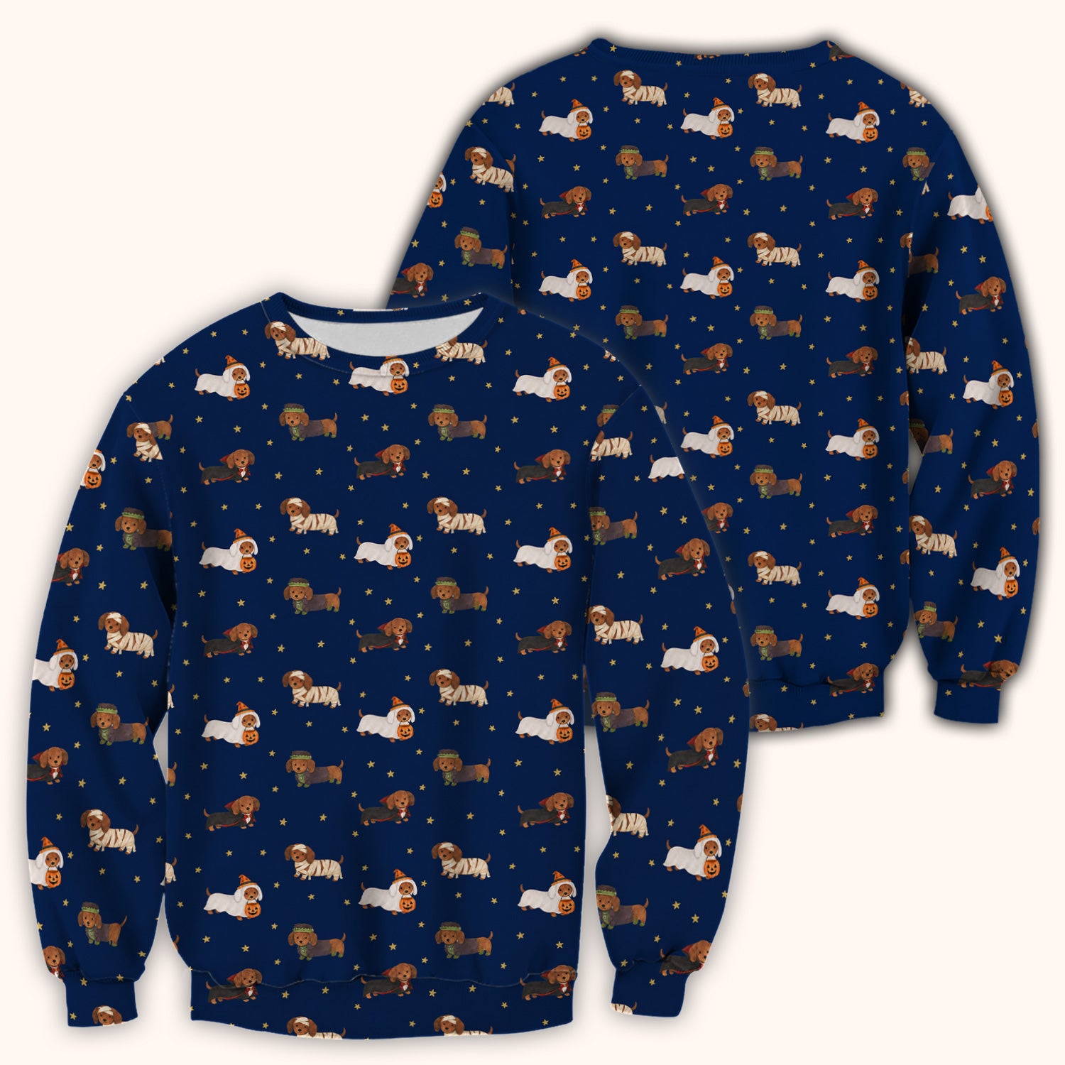 Halloween Mummy Dachshund Scrub Top, Comfortable Scrubs for Nurses