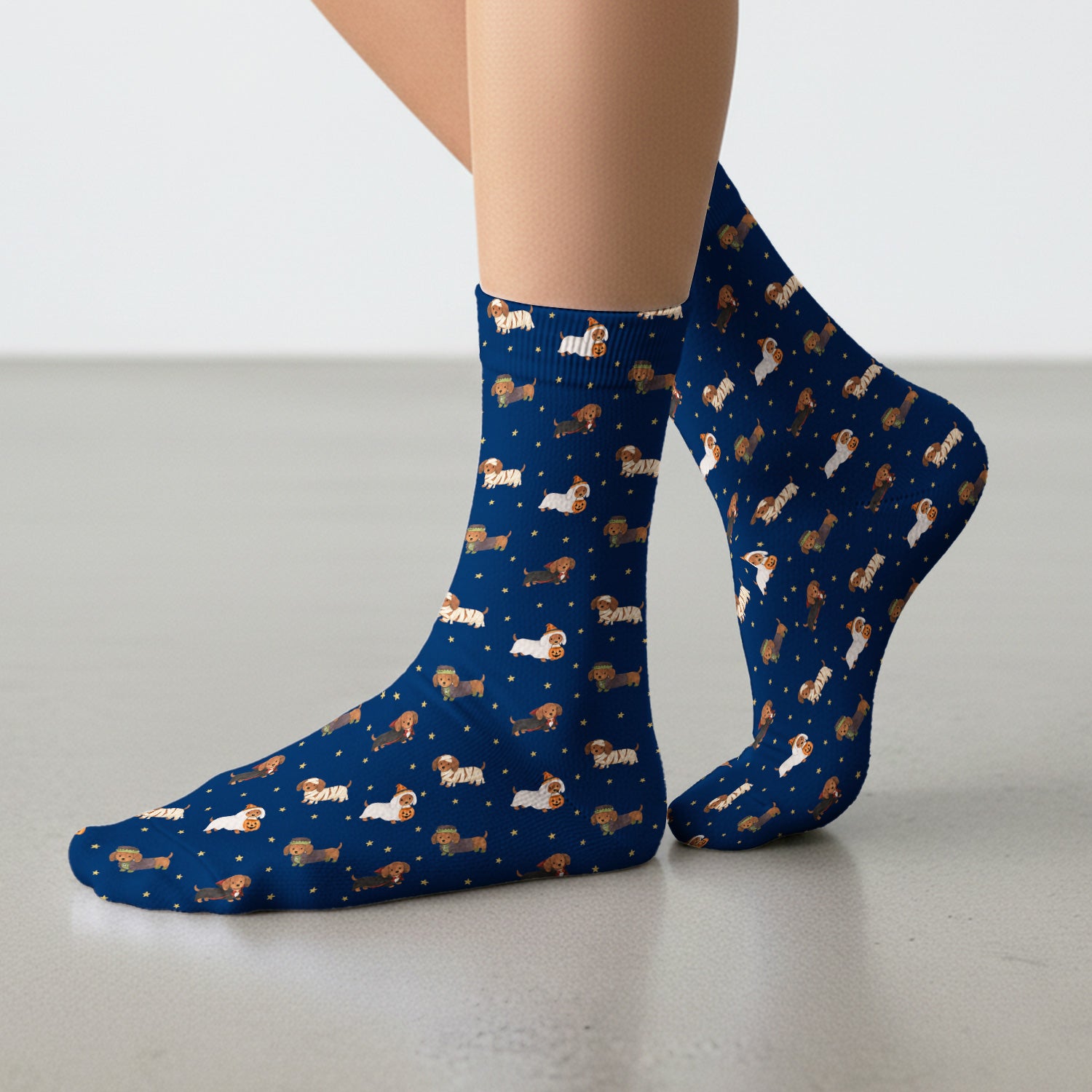 Halloween Mummy Dachshund Socks, Adult Socks for Men and Women