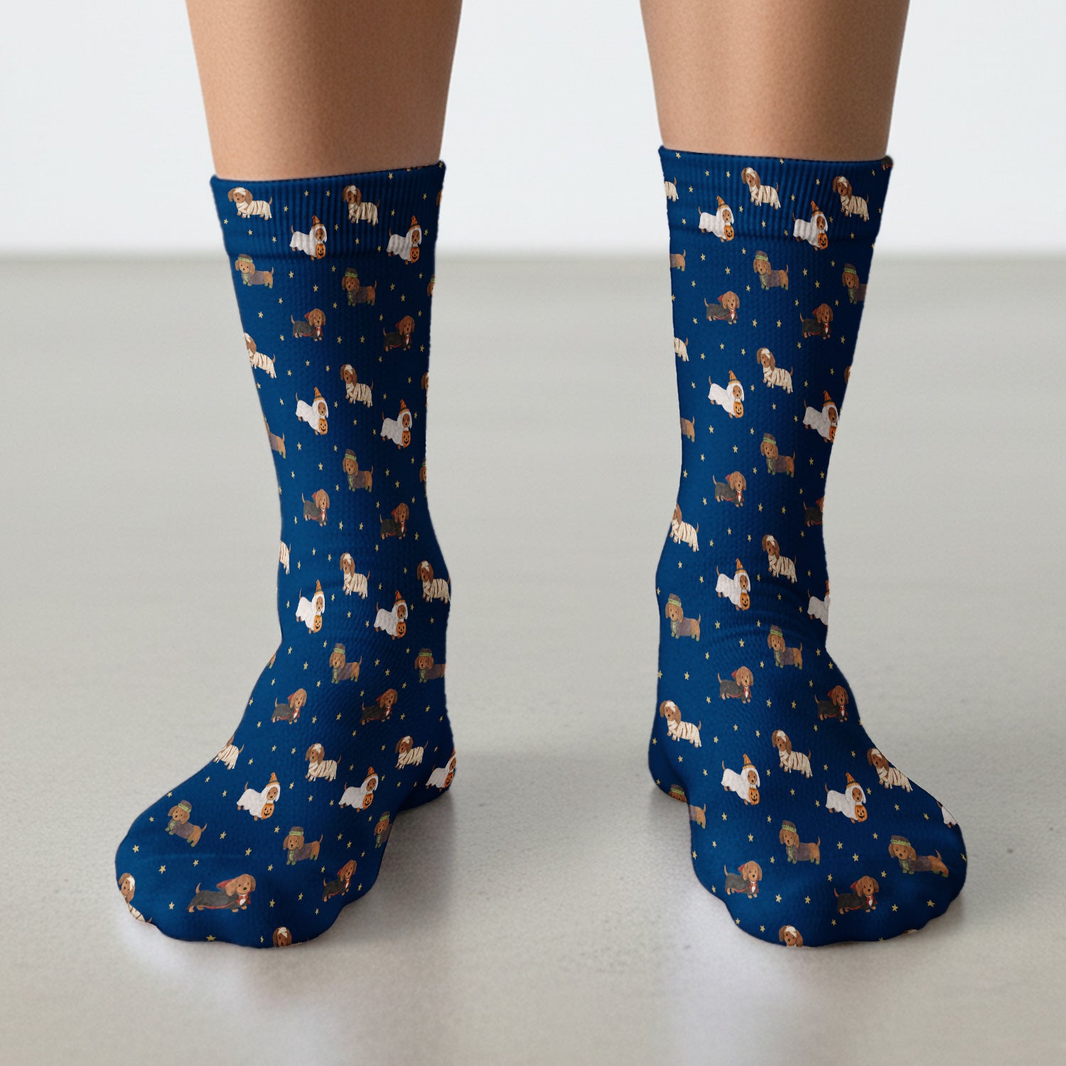 Halloween Mummy Dachshund Socks, Adult Socks for Men and Women