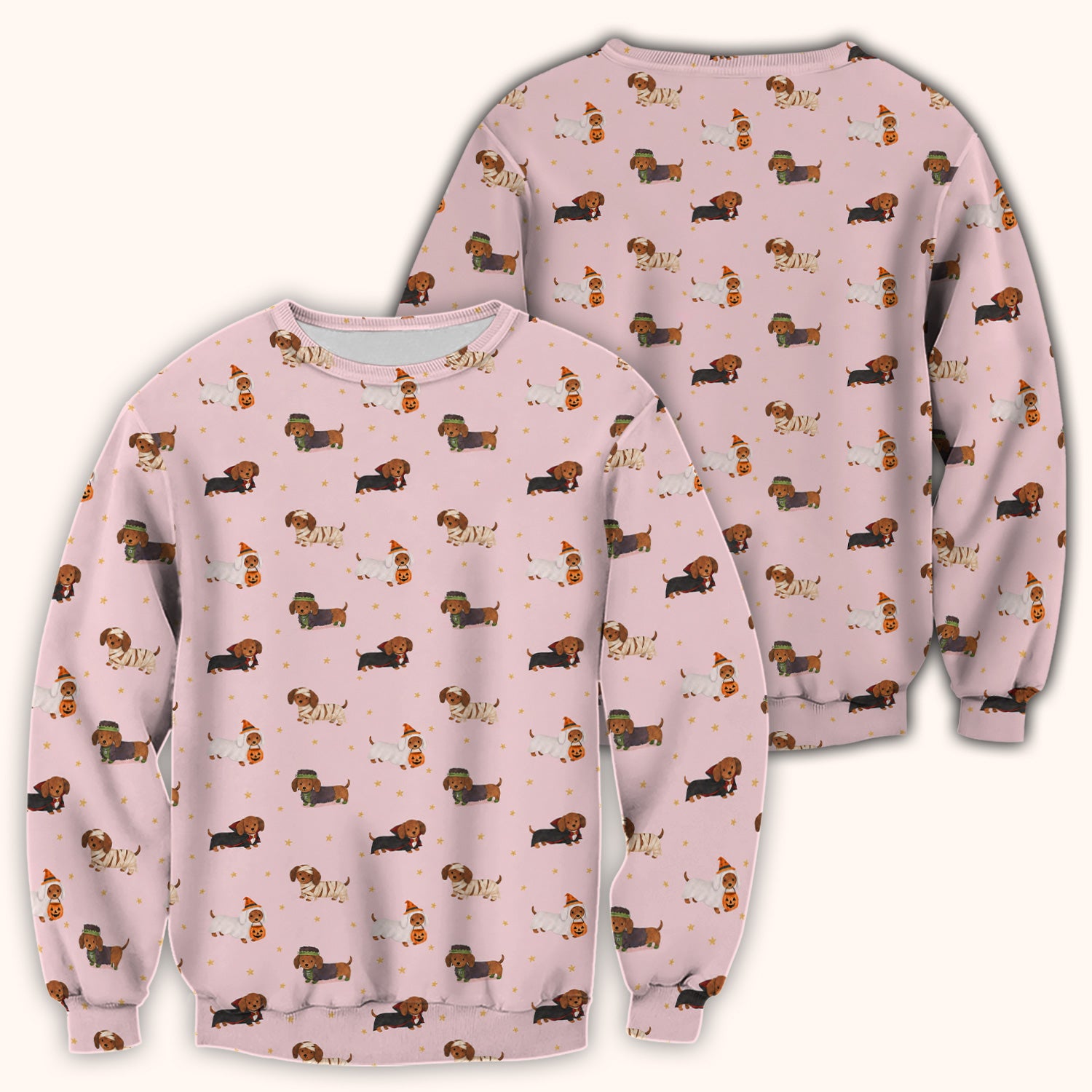 Halloween Mummy Dachshund Scrub Top, Comfortable Scrubs for Nurses