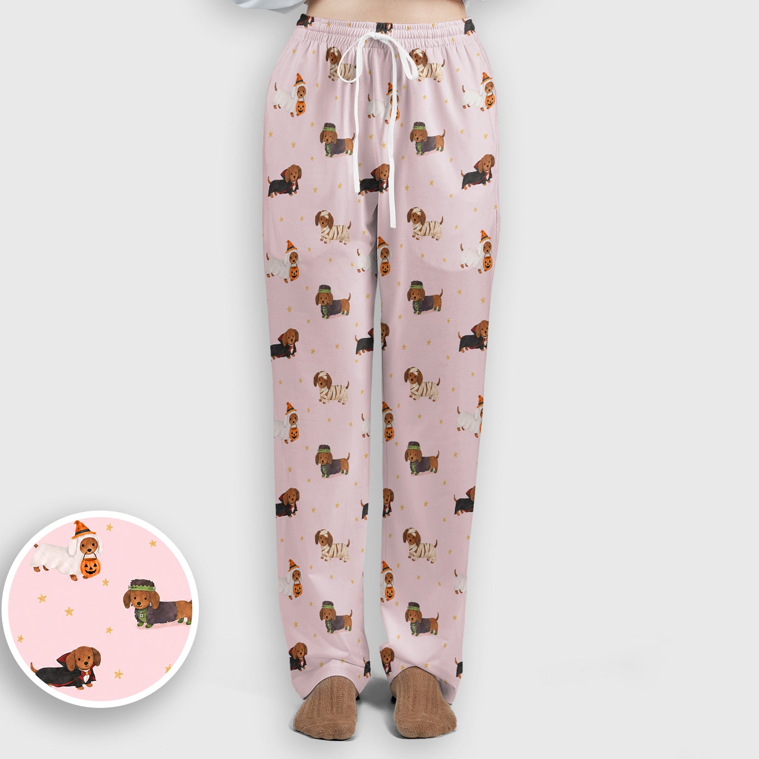 Halloween Mummy Dachshund Scrub Set, Scrub Pants and V Neck Top