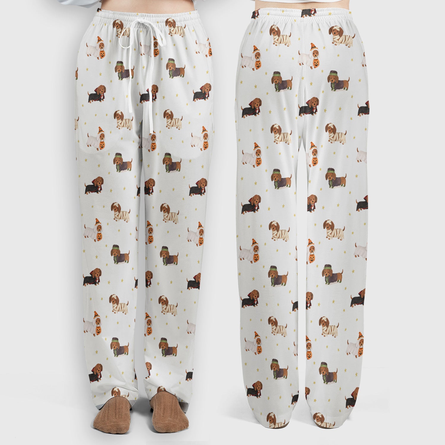 Halloween Mummy Dachshund Scrub Set, Scrub Pants and V Neck Top