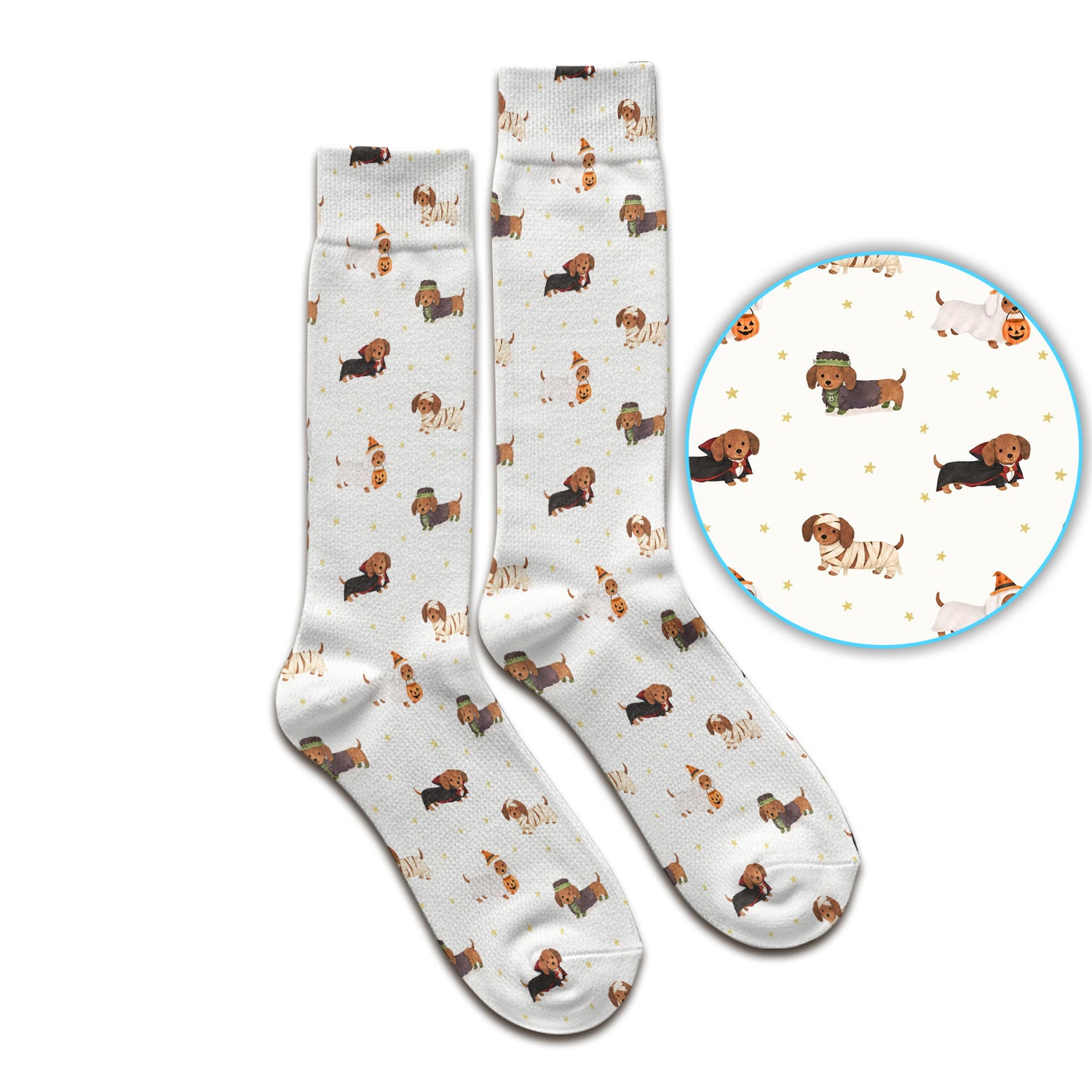 Halloween Mummy Dachshund Socks, Adult Socks for Men and Women