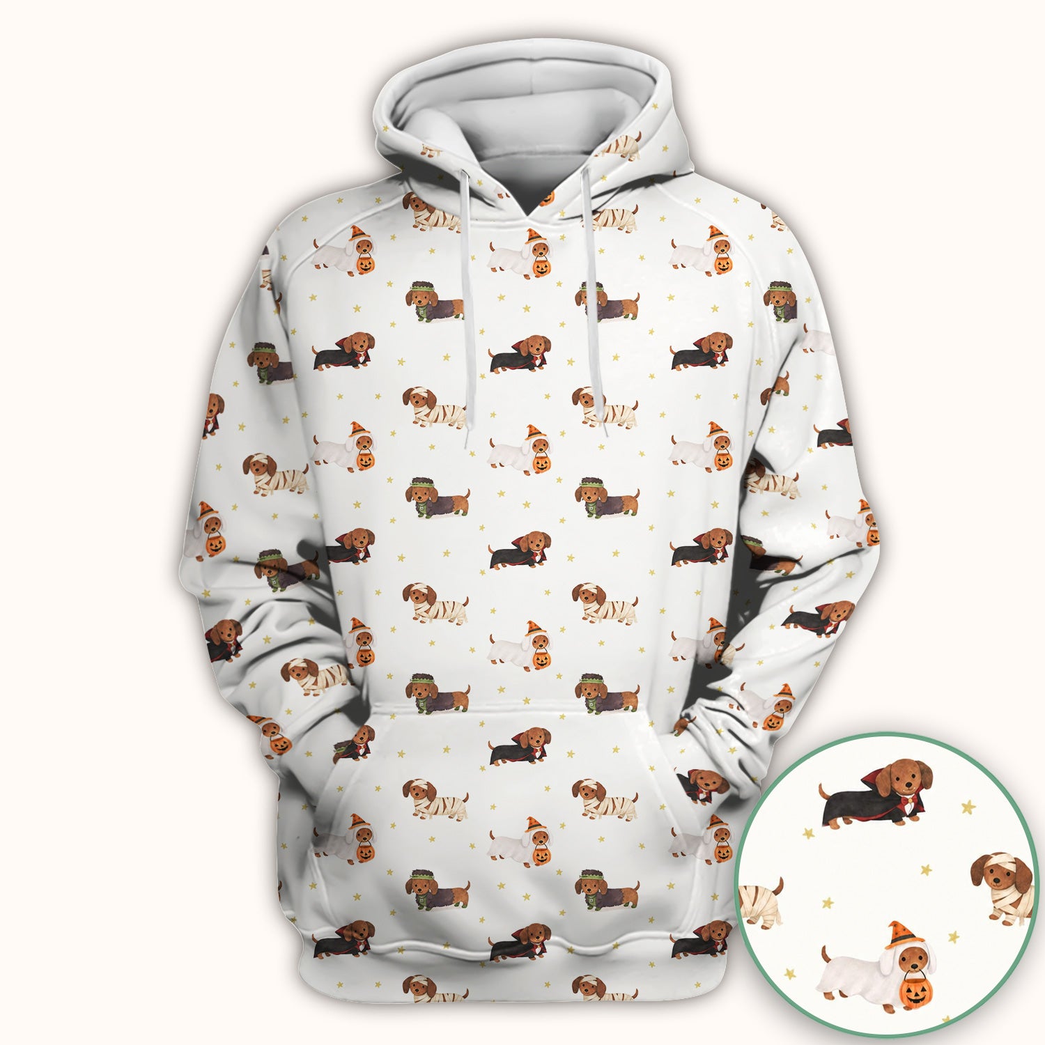 Halloween Mummy Dachshund Scrub Top, Comfortable Scrubs for Nurses