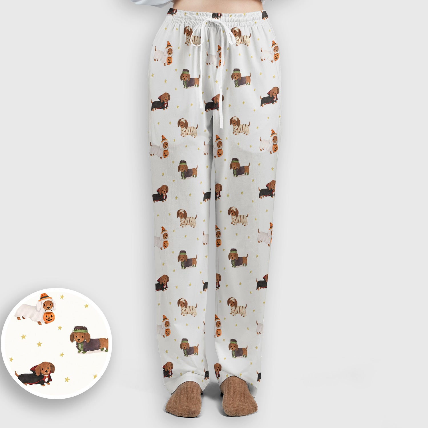 Halloween Mummy Dachshund Scrub Set, Scrub Pants and V Neck Top