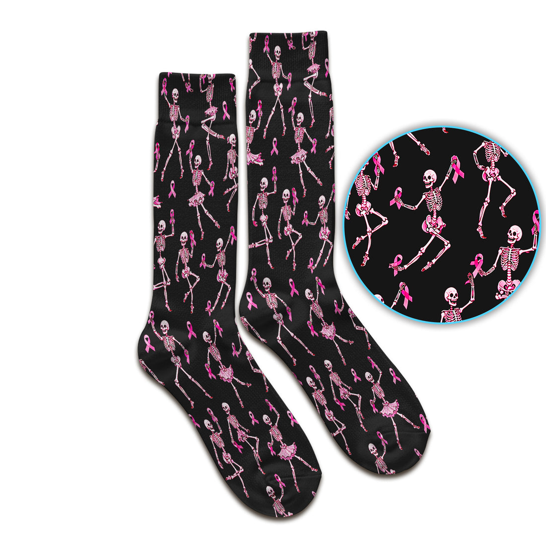 Breast Cancer Skeleton Nurse Socks, Adult Socks for Men and Women