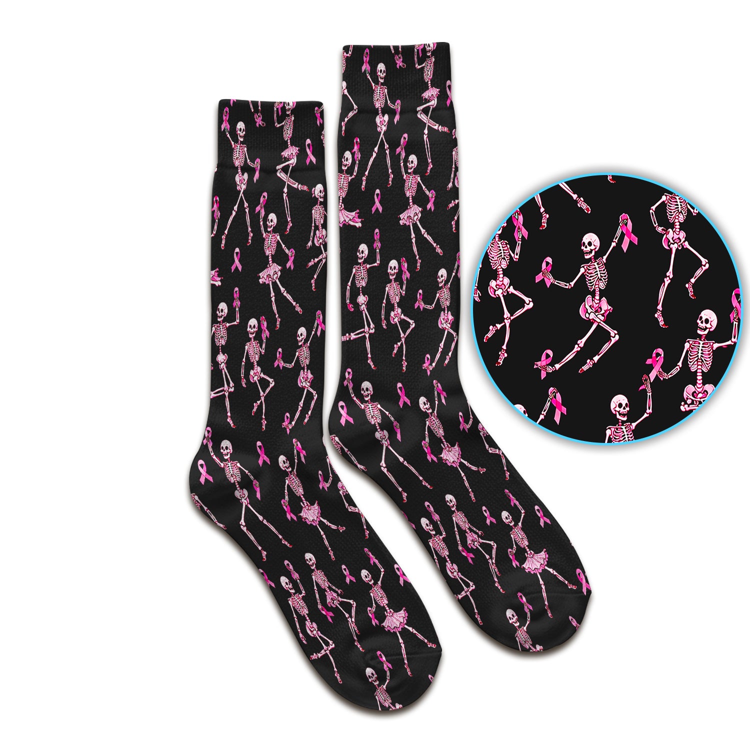 Breast Cancer Skeleton Nurse Socks, Adult Socks for Men and Women