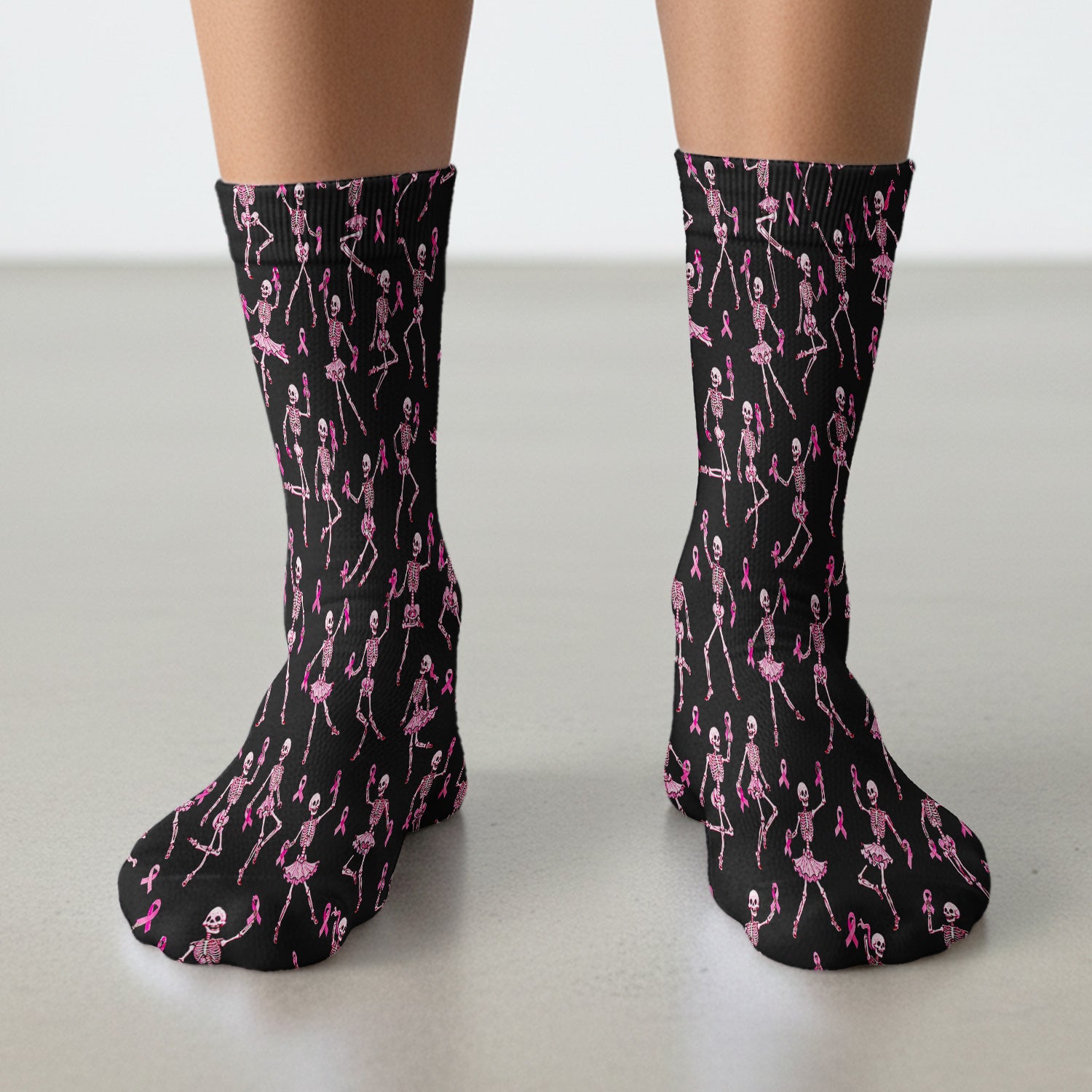 Breast Cancer Skeleton Nurse Socks, Adult Socks for Men and Women