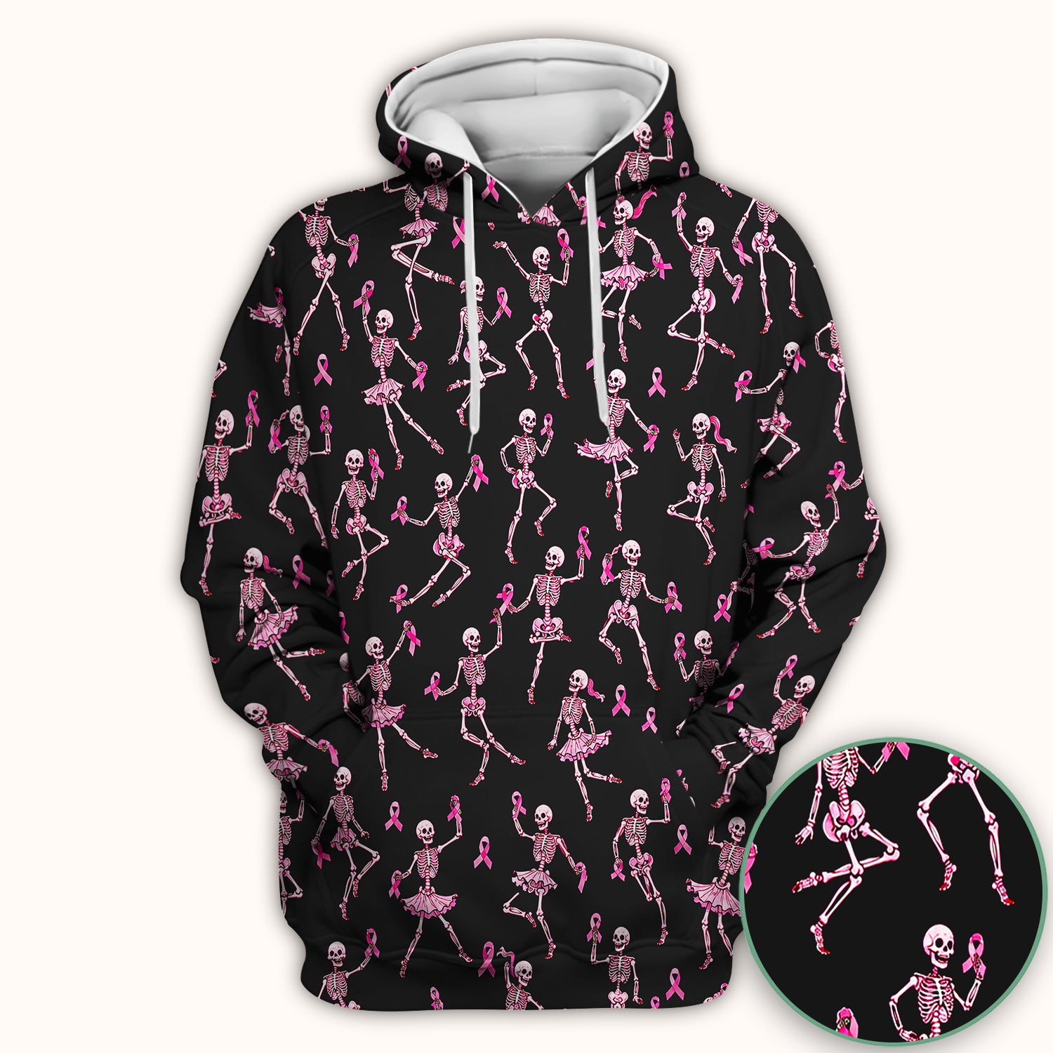 Breast Cancer Skeleton Nurse Scrub Top, Comfortable Scrubs for Nurses