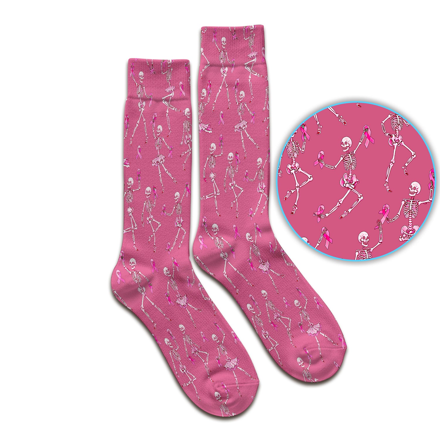 Breast Cancer Skeleton Nurse Socks, Adult Socks for Men and Women
