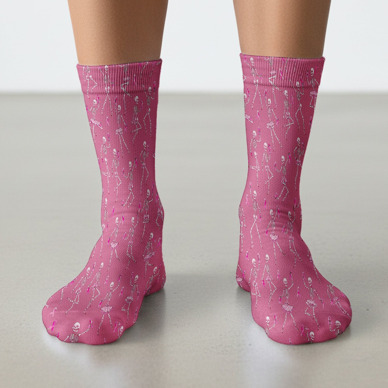 Breast Cancer Skeleton Nurse Socks, Adult Socks for Men and Women