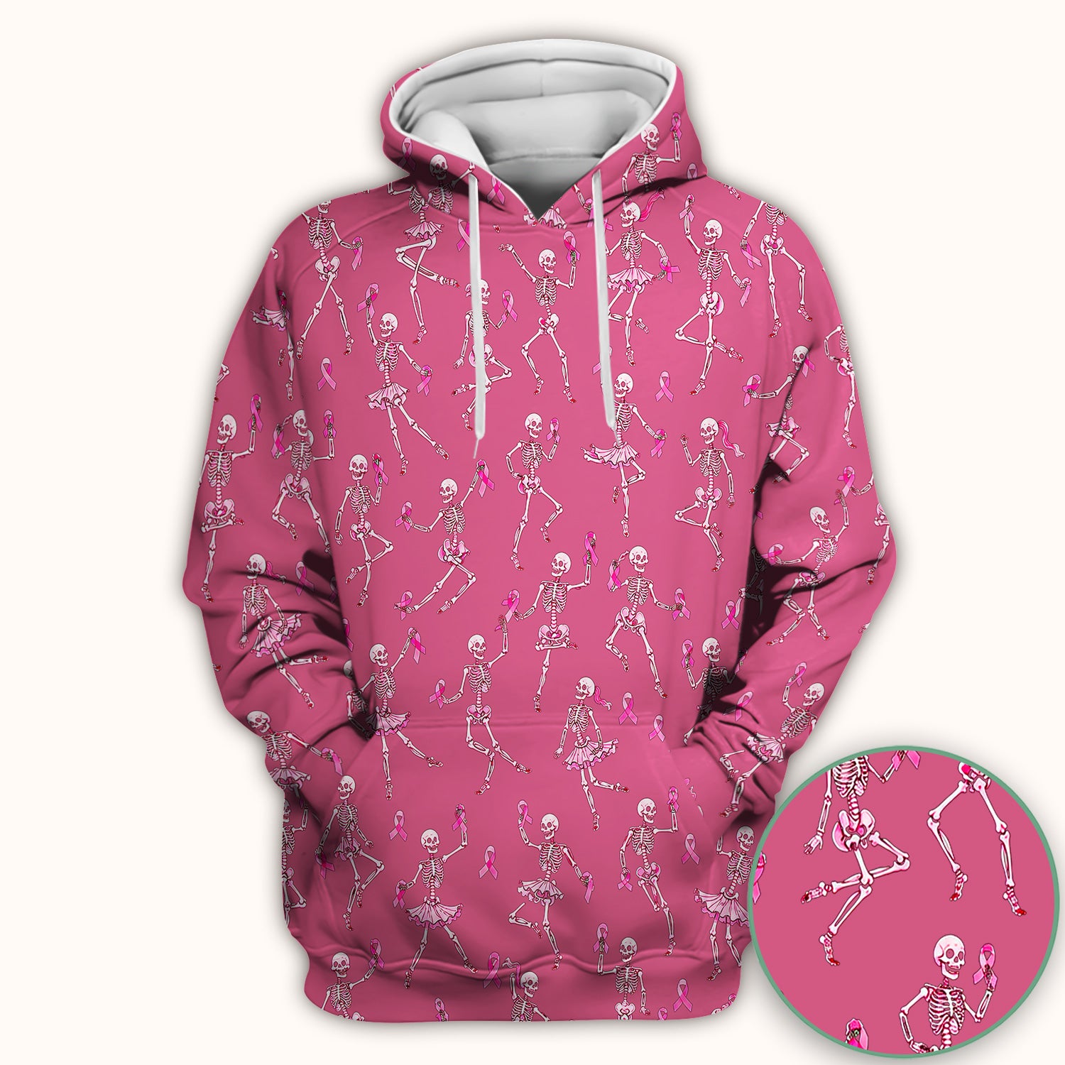 Breast Cancer Skeleton Nurse Scrub Top, Comfortable Scrubs for Nurses