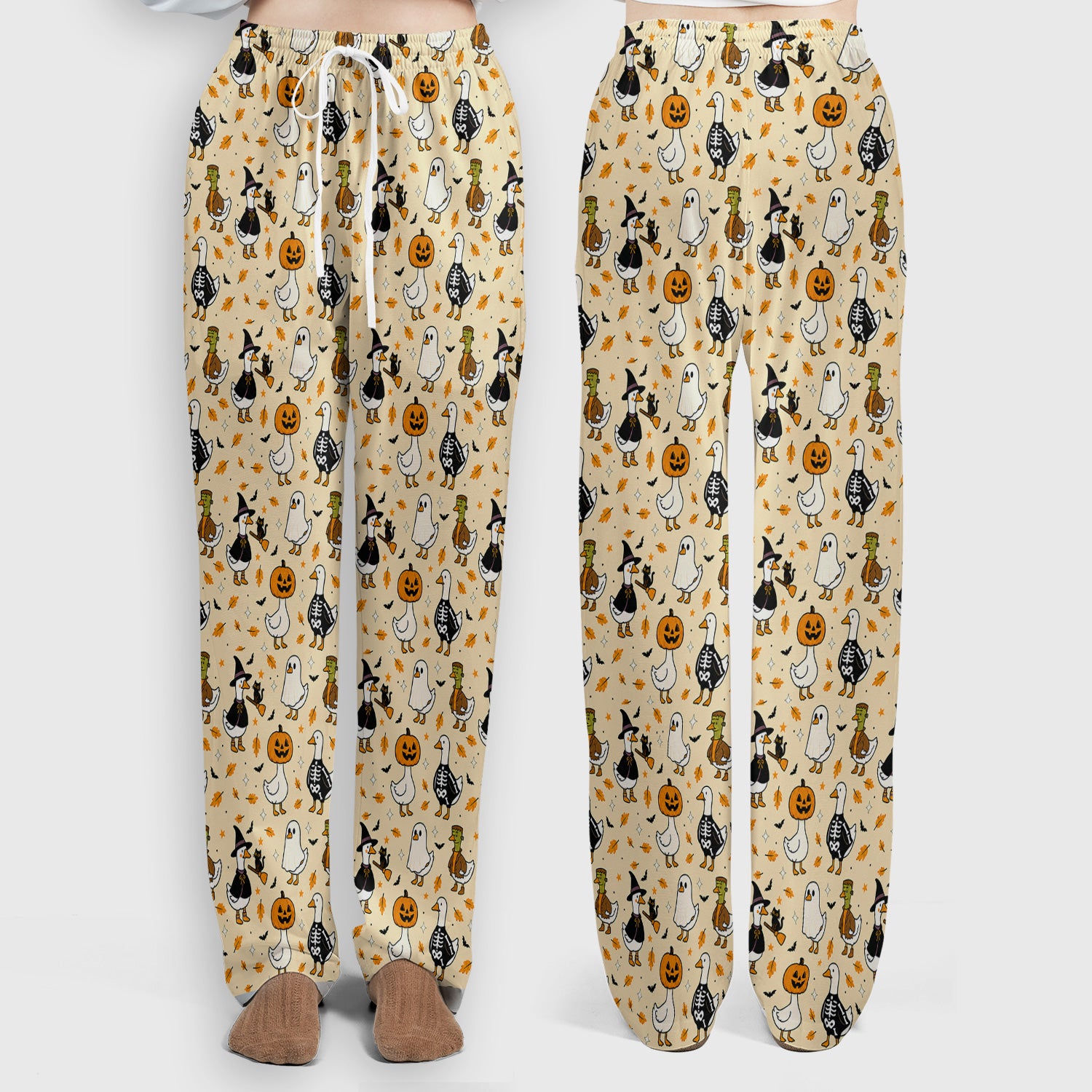 Spooky Halloween Goose Scrub Set, Scrub Pants and V Neck Top