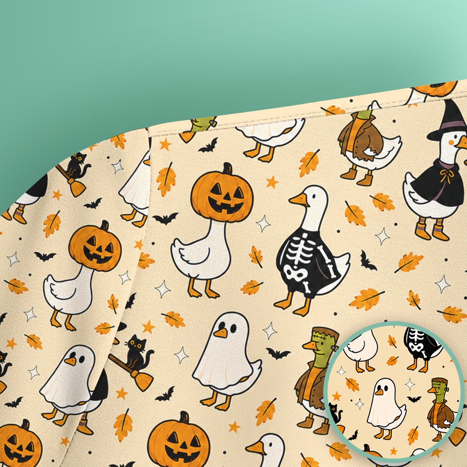 Spooky Halloween Goose Scrub Top, Comfortable Scrubs for Nurses