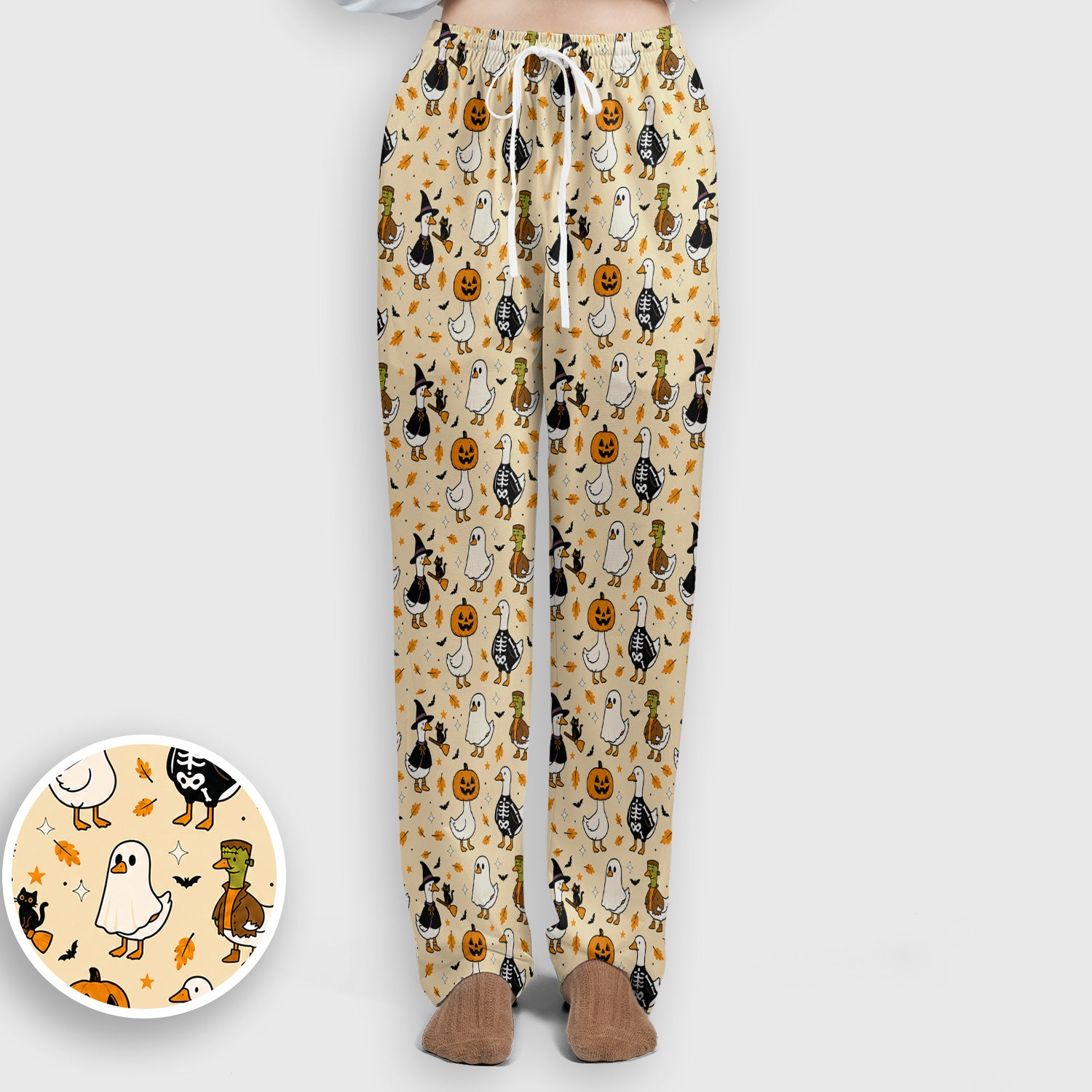 Spooky Halloween Goose Scrub Set, Scrub Pants and V Neck Top