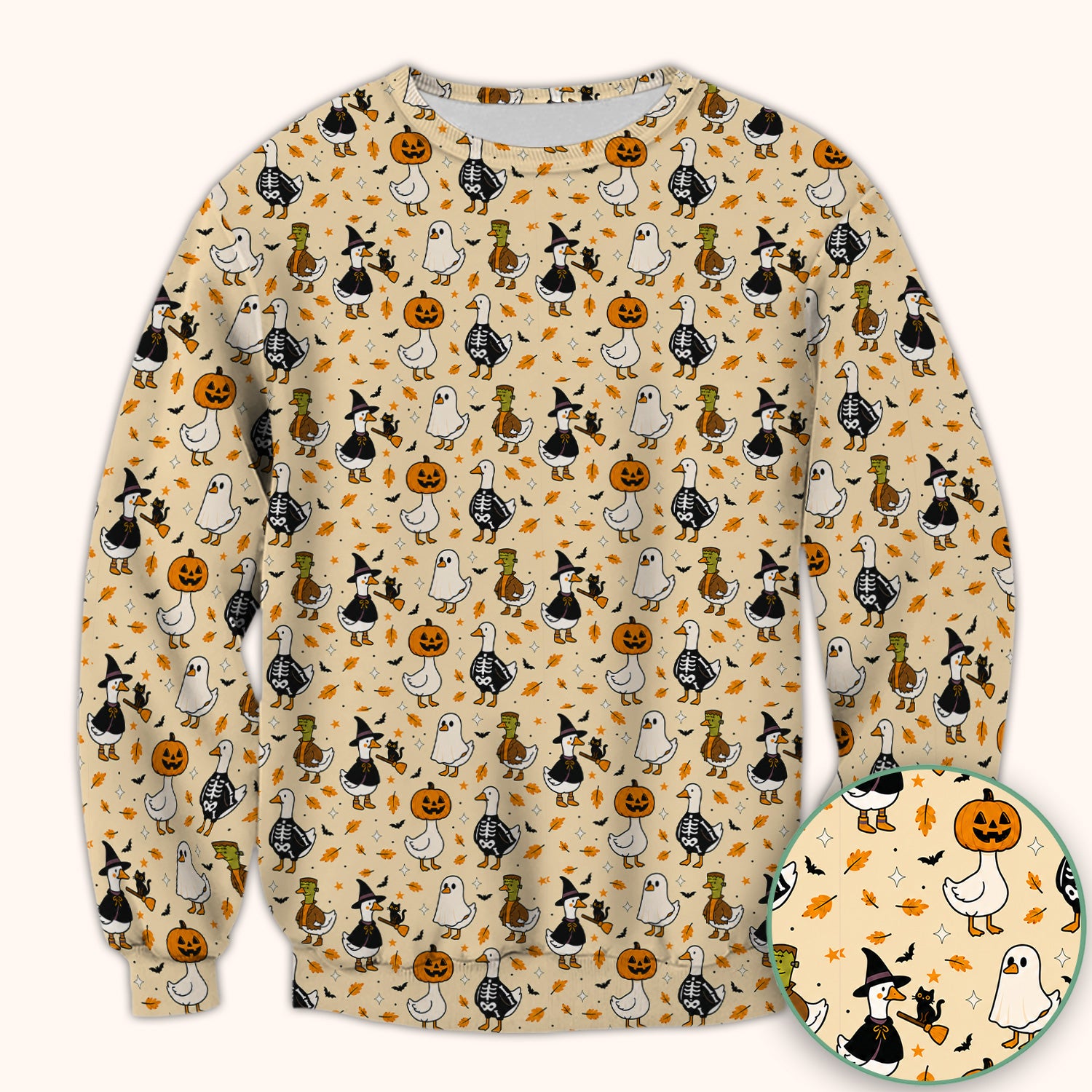 Spooky Halloween Goose Scrub Top, Comfortable Scrubs for Nurses