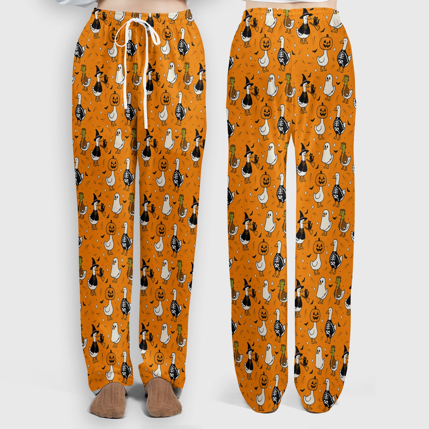 Spooky Halloween Goose Scrub Set, Scrub Pants and V Neck Top